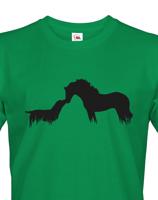 Pánské tričko s potiskem koně a psa - skvělý dárek pro milovníky zvířat