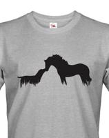 Pánské tričko s potiskem koně a psa - skvělý dárek pro milovníky zvířat
