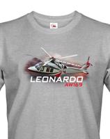 Pánské tričko s potiskem  Leonardo AW169 - ideální dárek pro milovníky helikoptér