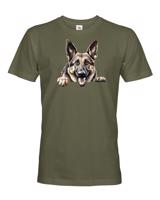 Pánské tričko s potiskem Německý ovčák -  tričko pro milovníky psů