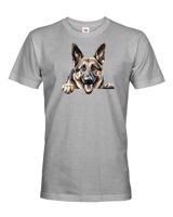 Pánské tričko s potiskem Německý ovčák -  tričko pro milovníky psů