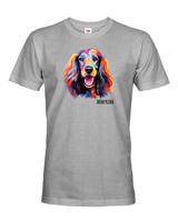 Pánské tričko s potiskem plemene Afganský chrt s volitelným jménem