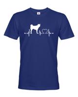 Pánské tričko s potiskem plemene American Akita tep - pro milovníky psů