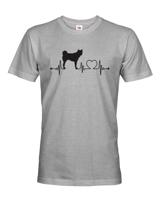 Pánské tričko s potiskem plemene American Akita tep - pro milovníky psů