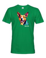 Pánské tričko s potiskem plemene Basenji s volitelným jménem