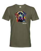 Pánské tričko s potiskem plemene Cane Corso s volitelným jménem