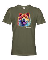 Pánské tričko s potiskem plemene Čau-čau s volitelným jménem