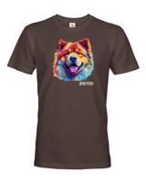 Pánské tričko s potiskem plemene Čau-čau s volitelným jménem