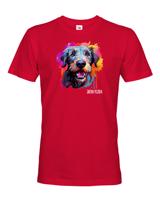 Pánské tričko s potiskem plemene Írsky vlkodav s volitelným jménem