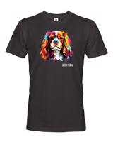 Pánské tričko s potiskem plemene Kavalír King Charles španěl s volitelným jménem