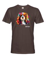 Pánské tričko s potiskem plemene Kavalír King Charles španěl s volitelným jménem