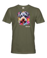 Pánské tričko s potiskem plemene Knírač malý s volitelným jménem