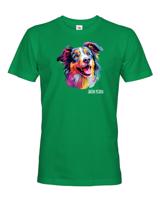 Pánské tričko s potiskem plemene Kolie s volitelným jménem