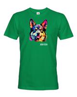 Pánské tričko s potiskem plemene Nórsky elkhound s volitelným jménem