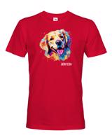 Pánské tričko s potiskem plemene Retrívr s volitelným jménem