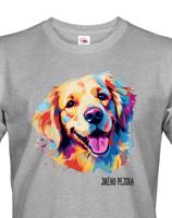 Pánské tričko s potiskem plemene Retrívr s volitelným jménem