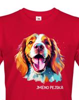 Pánské tričko s potiskem plemene Velššpringlšpaněl s volitelným jménem