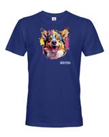 Pánské tričko s potiskem plemene Welsh Corgi Cardigan s volitelným jménem