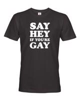 Pánské tričko s potiskem Say hey if you are gay - LGBT pánské tričko