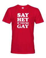 Pánské tričko s potiskem Say hey if you are gay - LGBT pánské tričko