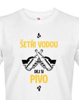 Pánské  tričko s potiskem Šetři vodu, dej si pivo