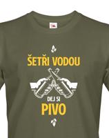 Pánské  tričko s potiskem Šetři vodu, dej si pivo