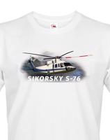 Pánské tričko s potiskem  Sikorsky S-76 - ideální dárek pro milovníky helikoptér