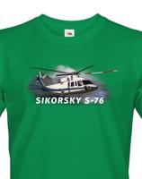 Pánské tričko s potiskem  Sikorsky S-76 - ideální dárek pro milovníky helikoptér