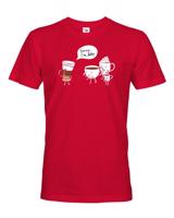 Pánské tričko s potiskem - Sorry I am latte