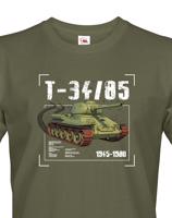 Pánské tričko s potiskem T-34/85 - ideální dárek pro milovníky vojenské techniky