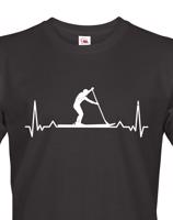 Pánské tričko s potiskem Tep - paddleboard - tričko s tepem postavy