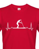 Pánské tričko s potiskem Tep - paddleboard - tričko s tepem postavy