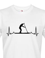 Pánské tričko s potiskem Tep - paddleboard - tričko s tepem postavy