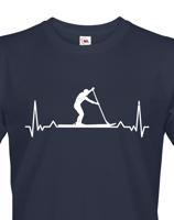 Pánské tričko s potiskem Tep - paddleboard - tričko s tepem postavy
