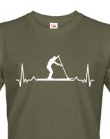 Pánské tričko s potiskem Tep - paddleboard - tričko s tepem postavy