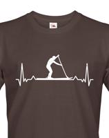 Pánské tričko s potiskem Tep - paddleboard - tričko s tepem postavy