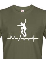 Pánské tričko s potiskem Tep - skateboard - skate tričko s tepem postavy
