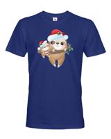 Pánské tričko s potiskem vánočního lenochoda - roztomilé vánoční tričko