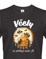 Pánské tričko s potiskem Včely mě potřebují, musím jít