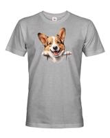 Pánské tričko s potiskem Welsh Corgi Pembroke -  tričko pro milovníky psů