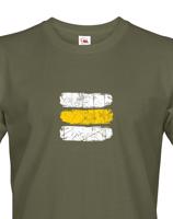 Pánské tričko s potiskem žluté turistické značky - ideální turistické tričko