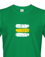 Pánské tričko s potiskem žluté turistické značky - ideální turistické tričko