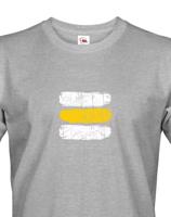 Pánské tričko s potiskem žluté turistické značky - ideální turistické tričko