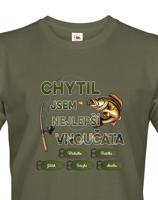 Pánské tričko s rybářským potiskem Chytil jsem nejlepší vnoučata