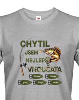 Pánské tričko s rybářským potiskem Chytil jsem nejlepší vnoučata