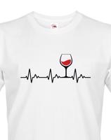 Pánské tričko s vtipným motivem vína - Ekg víno