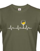 Pánské tričko s vtipným motivem vína - Ekg víno