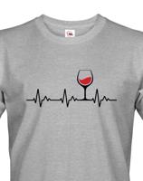 Pánské tričko s vtipným motivem vína - Ekg víno