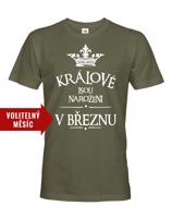 Pánské tričko s vtipným potiskem Králové jsou narozeni...
