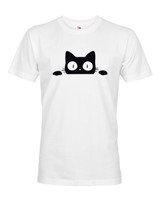 Pánské tričko s vykukující kočkou  - ideální dárek pro milovníky koček